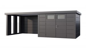 The Eleganto Lounge 3030 Series With Closed Extra Large Lounge on Left in Anthracite With Optional Windows