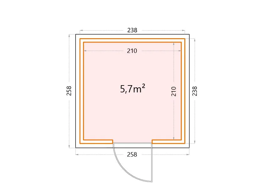 The Eleganto 2424 steel metal shed dimensions
