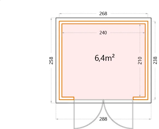The Eleganto 2724 steel metal shed dimensions