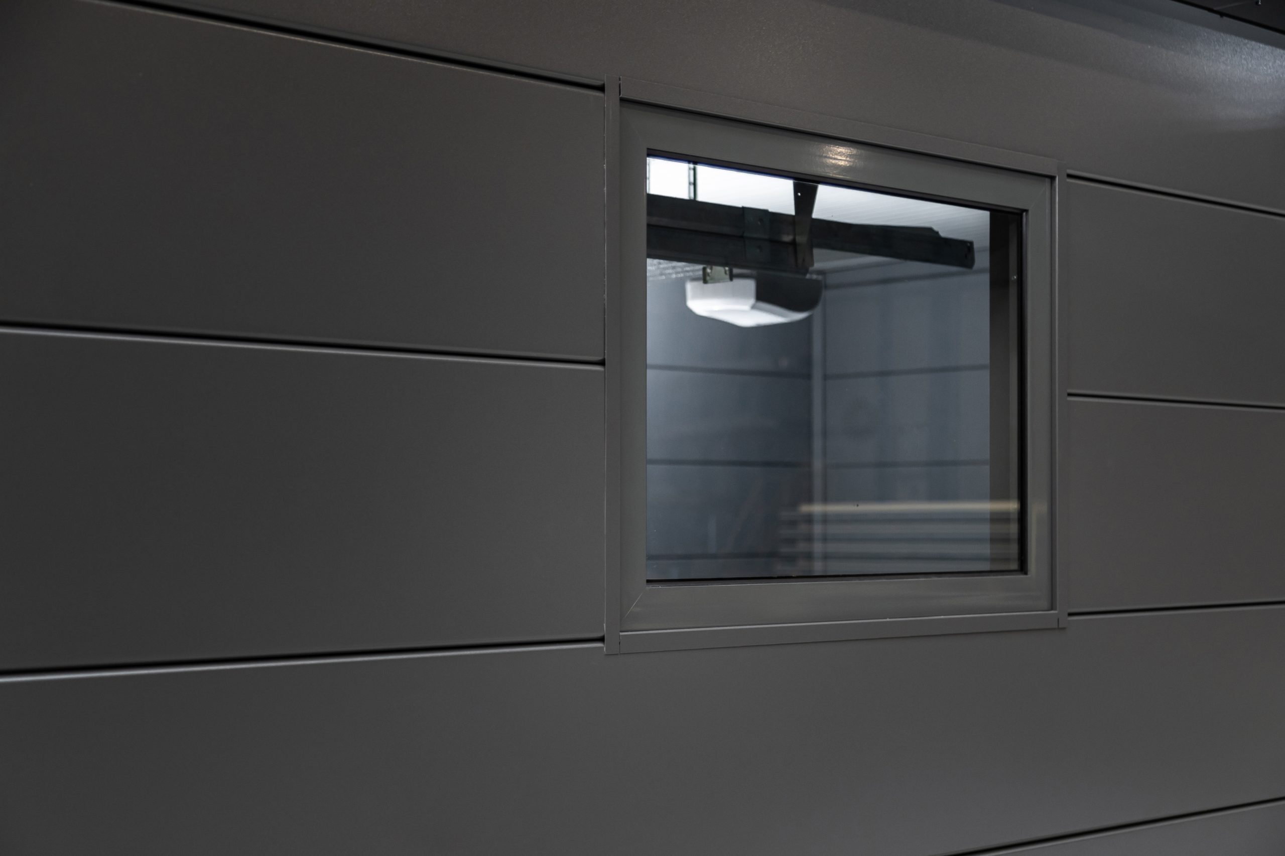 The Garage Series in Anthracite Showing The Side Window Detail From Outside