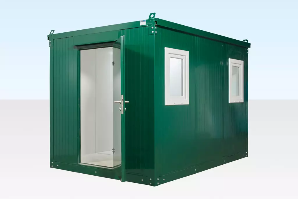 INSTAspace Flat Pack Insulated Office 3.3m x 2.3m Green Powder Coat