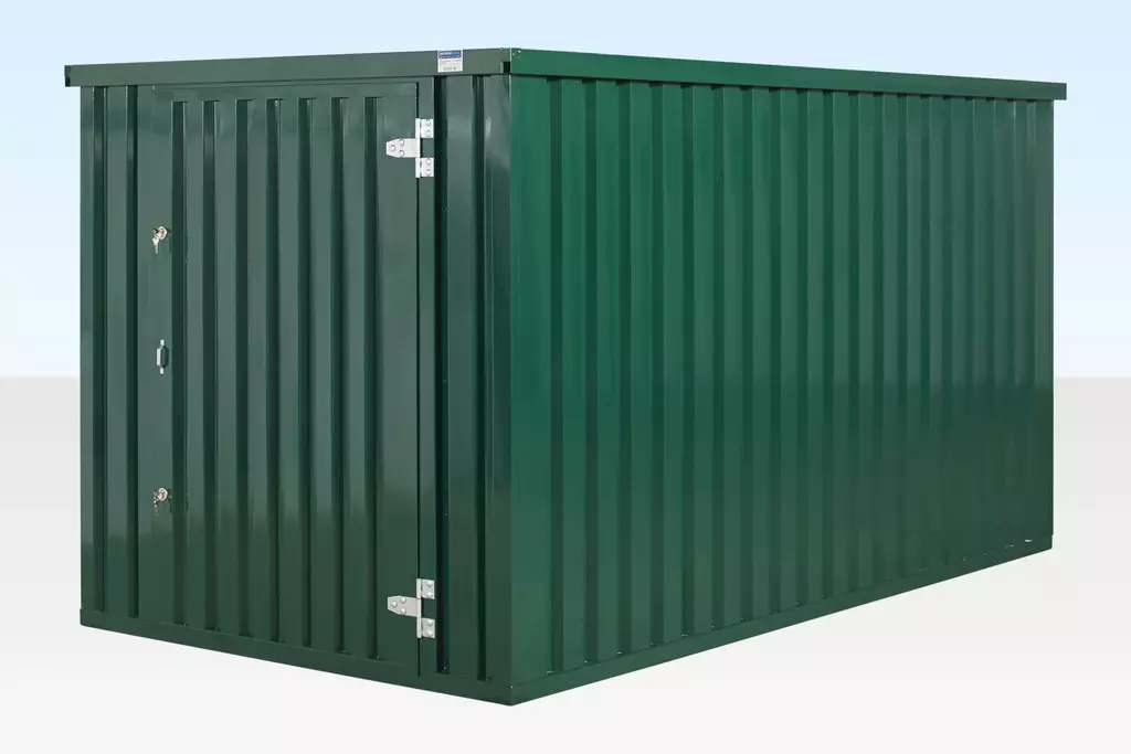 INSTAspace Flat pack Garden Store Green Powder Coated 4m x 2.1m