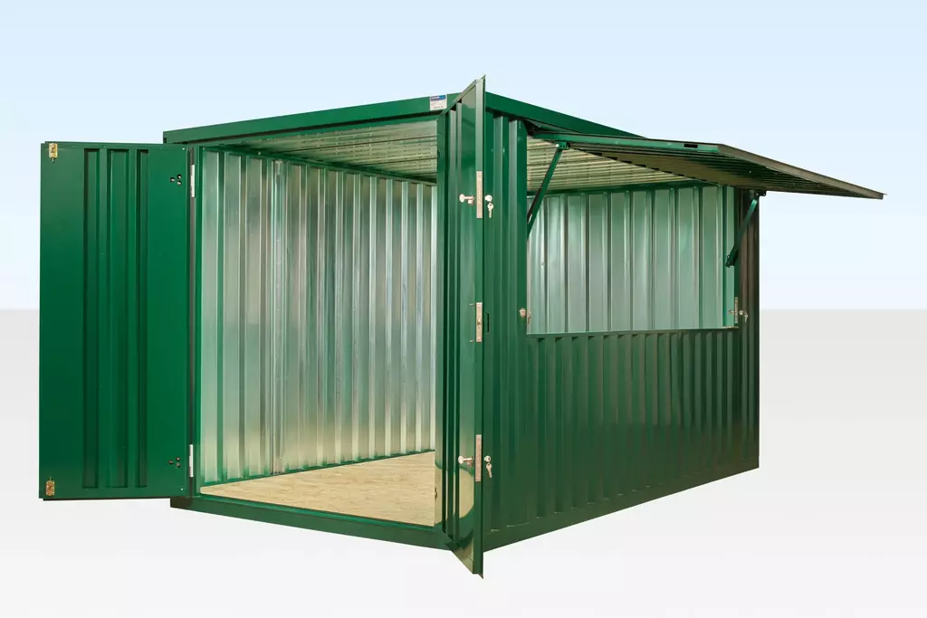 INSTAspace Flat Pack Kiosk 3m XL Green Powder Coat