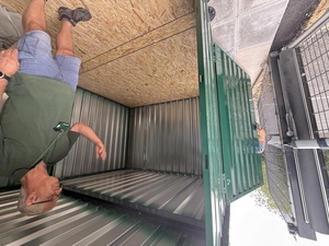 INSTASPACE Flat Pack 3m x 2.1m Container in Green In A Combined Side Linked Confirguration