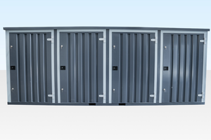 INSTAspace Flat Pack Multi-Compartment Container Grey Powder Coat 6m x 2.3m