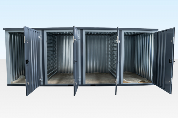 INSTAspace Flat Pack Multi-Compartment Container Grey Powder Coat 6m x 2.3m
