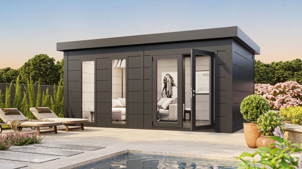 The Luminato 5436 garden home office building. One of the garden home offices in Wiltshire available at Garden Life Online